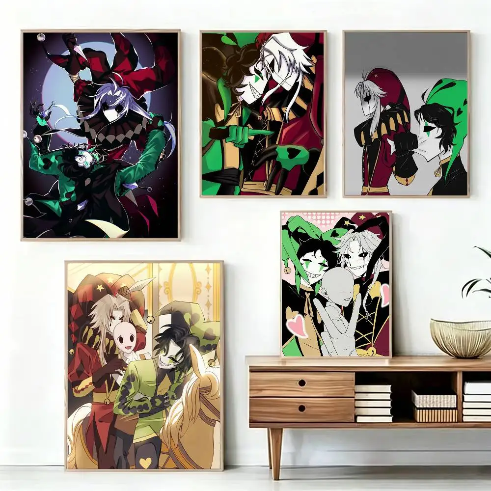 P-Pierrot and H-Harlequin Poster High Quality Dorm Living Room Aesthetic Wall Decoration Painting Stickers Gift