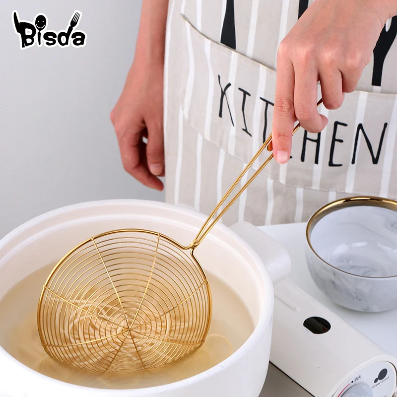 Oval Skimmer Hot Pot Fried Food Filter Colander Stainless Steel Leak Spoon Noodle Strainer Cookware Kitchen Strainer Baking Cook