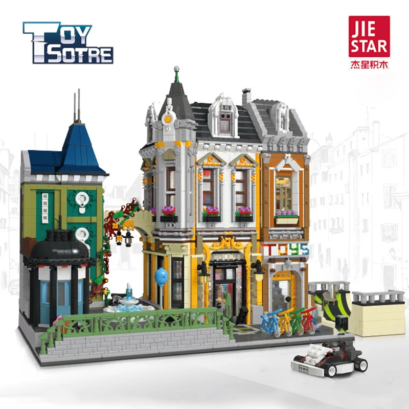 مدينة شارع مول بناء منزل المباني مجموعة مدينة مخزن العمارة وحدات اللبنات أطقم منمذجة مع الشكل هدية 5290 قطعة #3