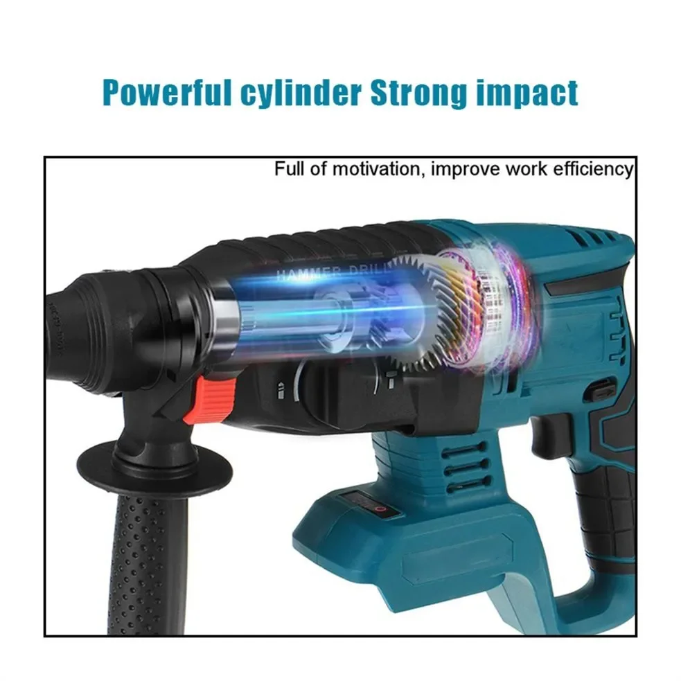 NEW Arrival 22mm 26mm Portable rechargeable lithium electric hammer impact drill cordless hammer drill with lithium battery