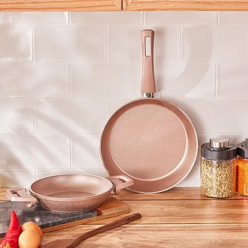 Roe Biogranit Rosegold Pan + Sahan Set