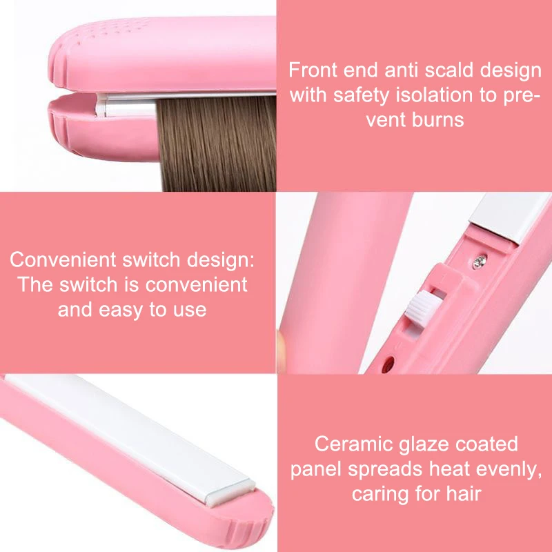 Hair Straightener & Curling Iron Styling Tools 3 In 1 Hair Iron High Quality Flat Iron Straightening Hot Comb Mini Professional
