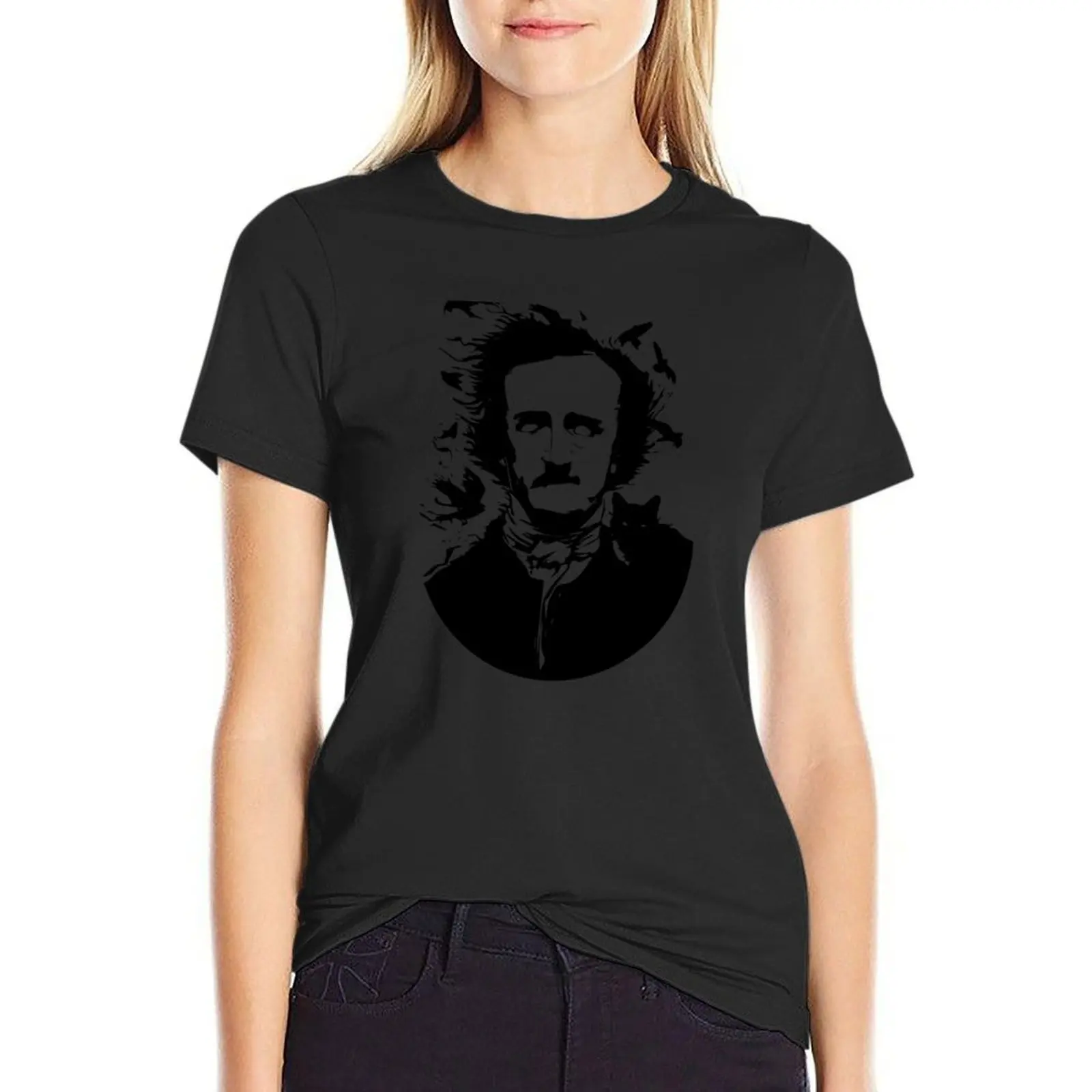 Edgar Allan Poe Tribute T-Shirt plus size tops Short sleeve tee spring clothes Women 2024