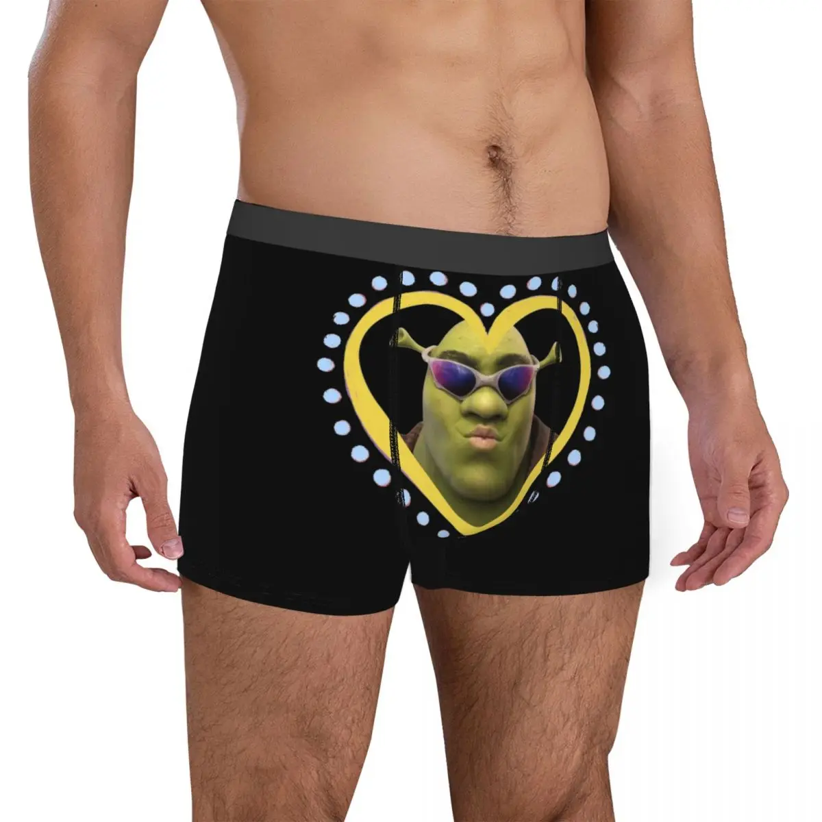 Man Sexy Shreks Heart Boxer Shorts Panties Soft Underwear Funny Male Hot Plus Size Underpants