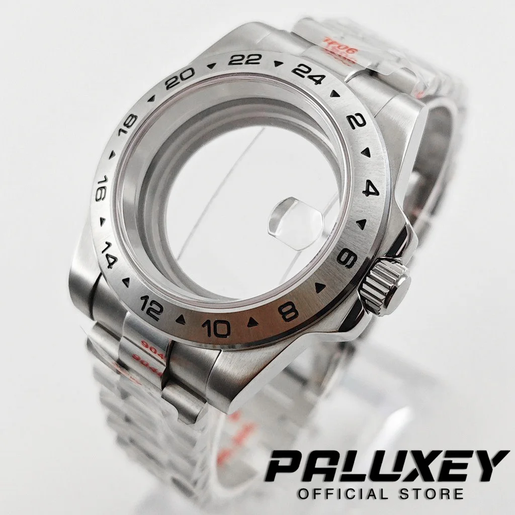 

Корпус для часов NH35 40 мм с сапфировым стеклом и браслетом в стиле «Президент» для механизмов NH34, NH35, NH36, NH38, NH70, водонепроницаемый корпус для часов Explorer