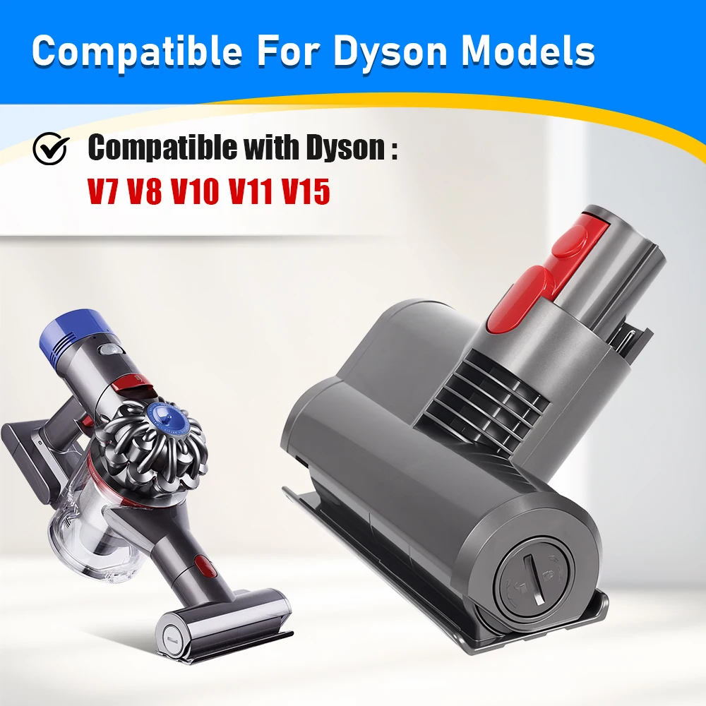 Durable Perfect Fit Mite Removal Mini Motorized Tool Brush Head For Dyson V7 V8 V10 V11 V15 Stick Vacuum Mattress Cleaning Parts