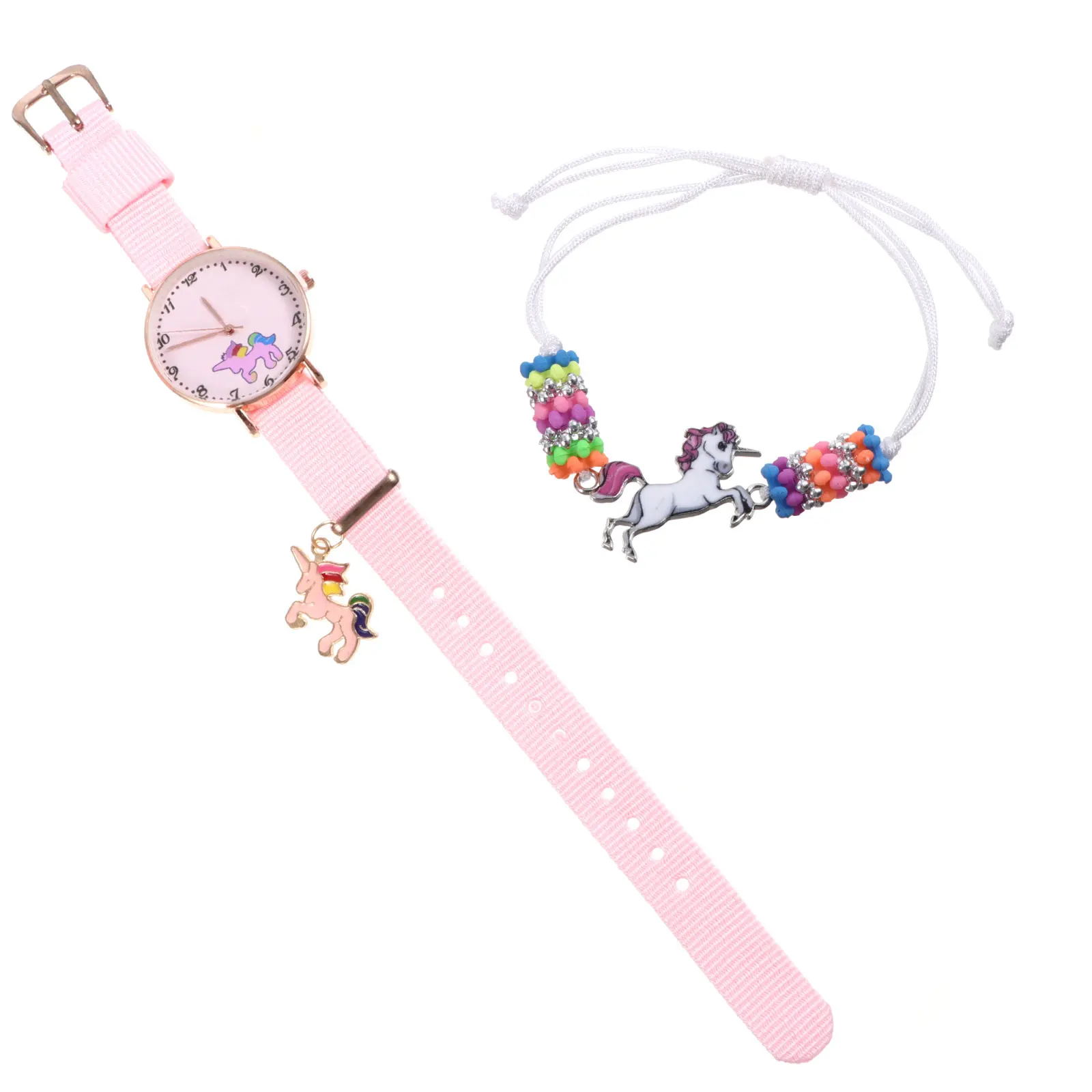 

2Pcs Unicorn Quartz Strap Girls Woman Wrist Decorations B Cartoon Pattern Eco Woman Quartz Watch Friendly Durable