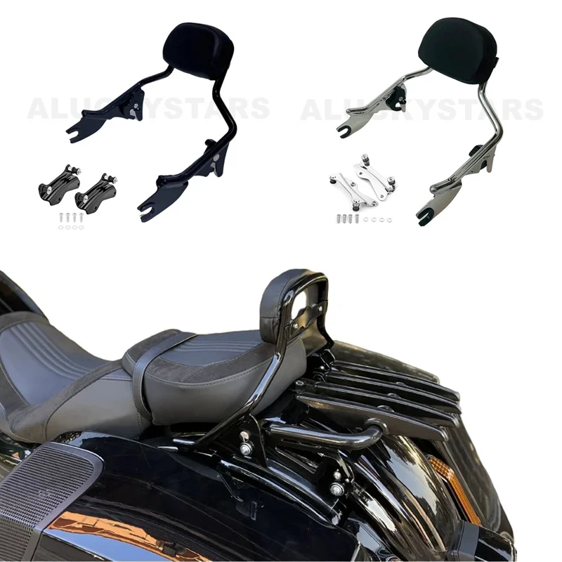 Motorcycle Short Detachable Passenger Backrest Sissy Bar For Harley Touring CVO Street Glide Road King Electra Road Glide 09-23