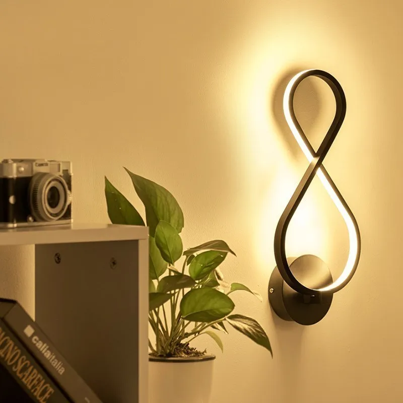 Imagem -05 - Dern Minimalista Led Wall Lamp Home Indoor Decor Wall Sconce para Sala de Estar Quarto Cabeceira Lustres Backgroud Luz Decoração