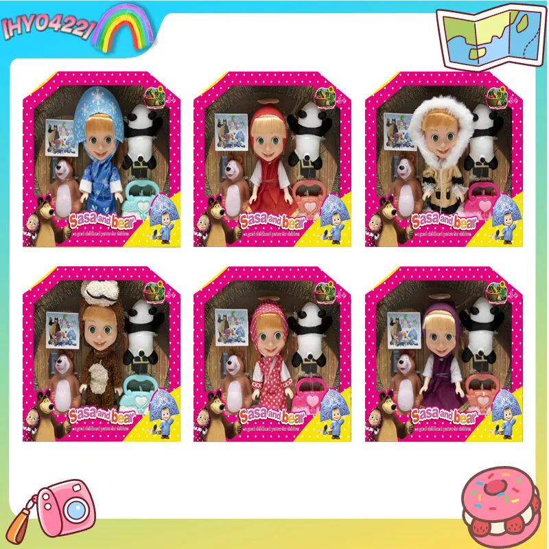 

New 6.5-Inch 5-Joint 3d Eye Martha’S Dolls Doll With 2 Vinyl Pinch Bears And Bag Accessories Set Gifts