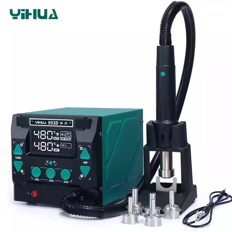 YIHUA 993DM-IV 1000W Hot Air Desoldering Station Microcomputer Temperature Control BGA Rework Welding Station Repair Tools