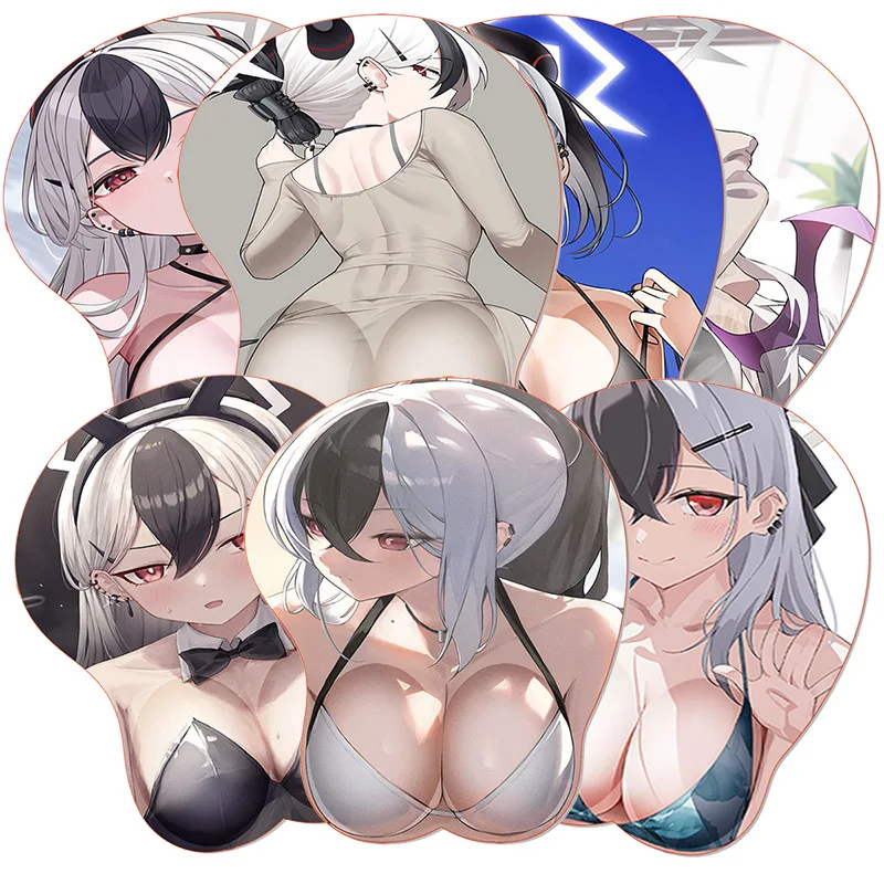 

3D коврик для мыши B_Blue A_Archive Titty подставка для запястий коврик для мыши Kayoko Oppai сексуальная грудь аниме коврик для мыши поддержка запястья коврик для мыши хентай
