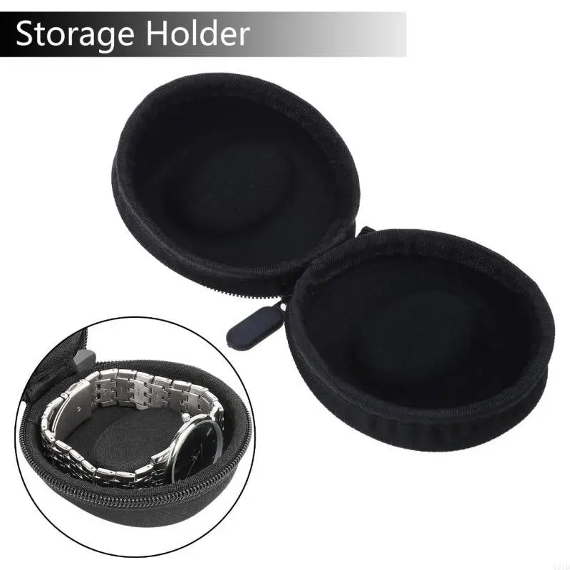 

Travel Watch Case with Zipper Portable Watch Storage Fits Wristwatches Watches 3 Slots Travel Box