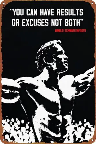 Arnold Schwarzenegger Metall-Blechschild Motivations-Gemälde Poster Männerhöhle Dekoration-Aluminium