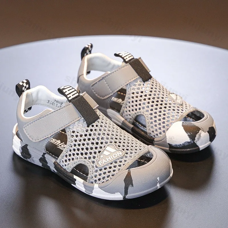 

Summer Boys Sneaker 2025 Fashion Sports Sandals Hollow Out Breathable Kids Running Shoes Children Comfortable Outdoor Beach Shoe