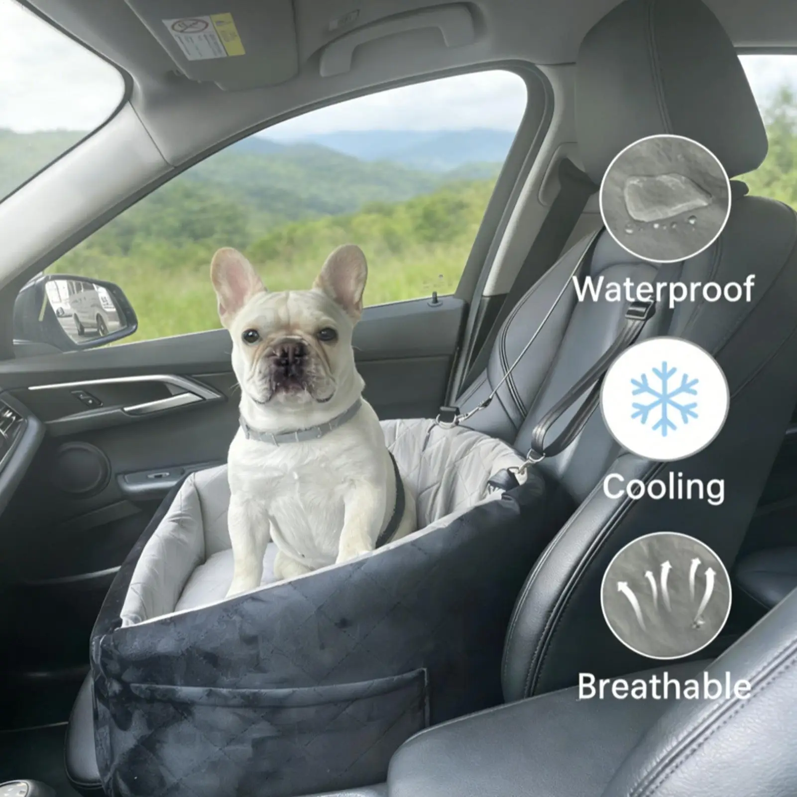 

Small Dog Car Seat Waterproof With Safety Belt Pet Bed Doggy Car Seat Travel Bed For Small Medium Kitten Cat Animal SUV RV
