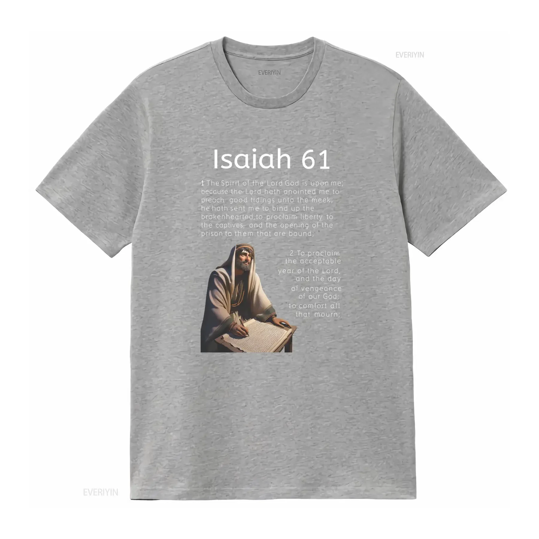 Religious Scripture Isaiah Luke T Shirt Christian Fullfilled 4 61 Spirit of the Lord Bible Verses Top vintage Washed