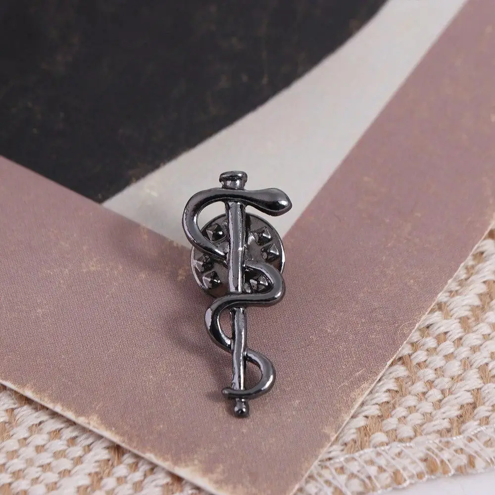 Cartoon Black/Gold/Silver Magic Snake Stick Brooch Alloy Toroidal Animals Lapel Coat