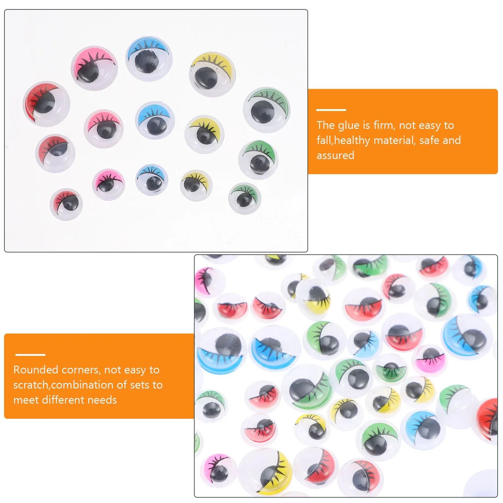 2 sacchetti adesivi autoadesivi per bulbi oculari per adesivi per occhi in plastica durevoli fai da te accessori artigianali per cartoni animati toppe googly