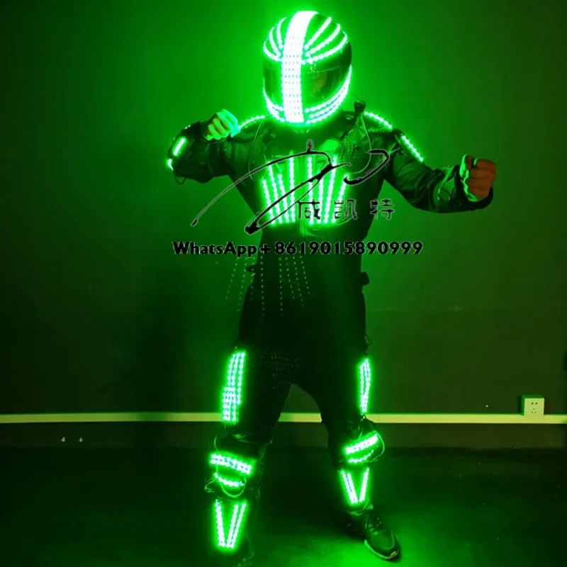 

OEM RGB Dancer Jacket Cosplay Suit Laser Gloves for Nightclub Party Man Dance LED Robot Stage Costumes Factory Party Supplies