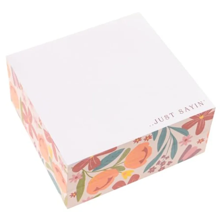 

, Block Notepad, 500 Sheet Memo Paper Cube, Non-Sticky Memo Pad Cube for Office, and Home, Sunset Floral