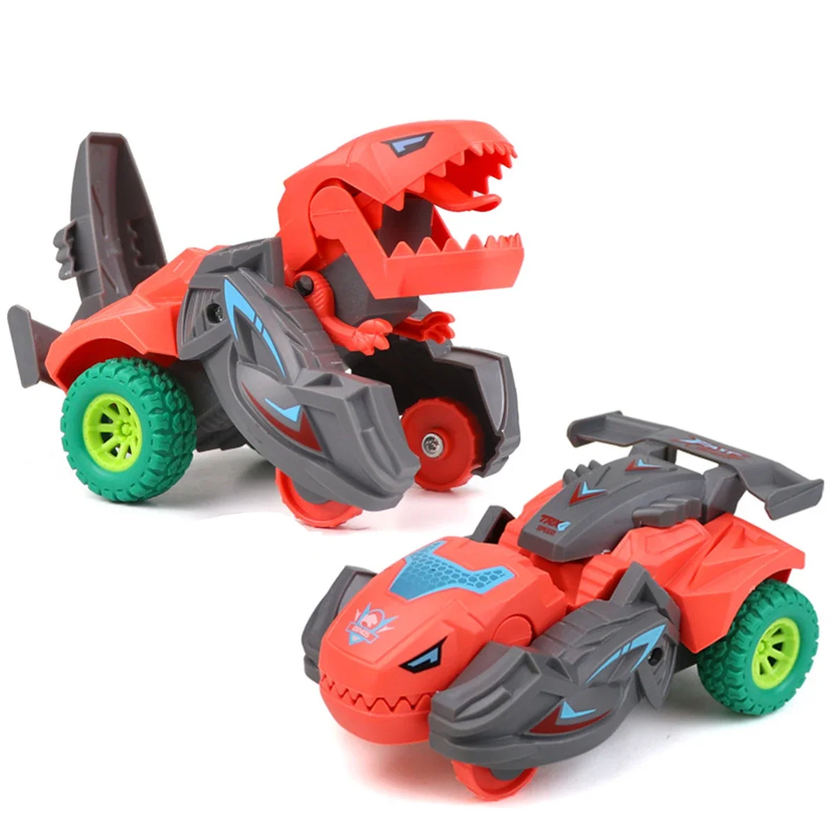 Dinossauro carro transformador brinquedo eco-friendly inercial deslizante um passo ação colisão deformação tiranossauro veículos brinquedo crianças