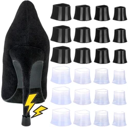 2pcs Black Silicone Heel Protector Stoppers Antislip High Heeler Bridal Latin Dancing Covers Wedding High Heel Shoes Accessories