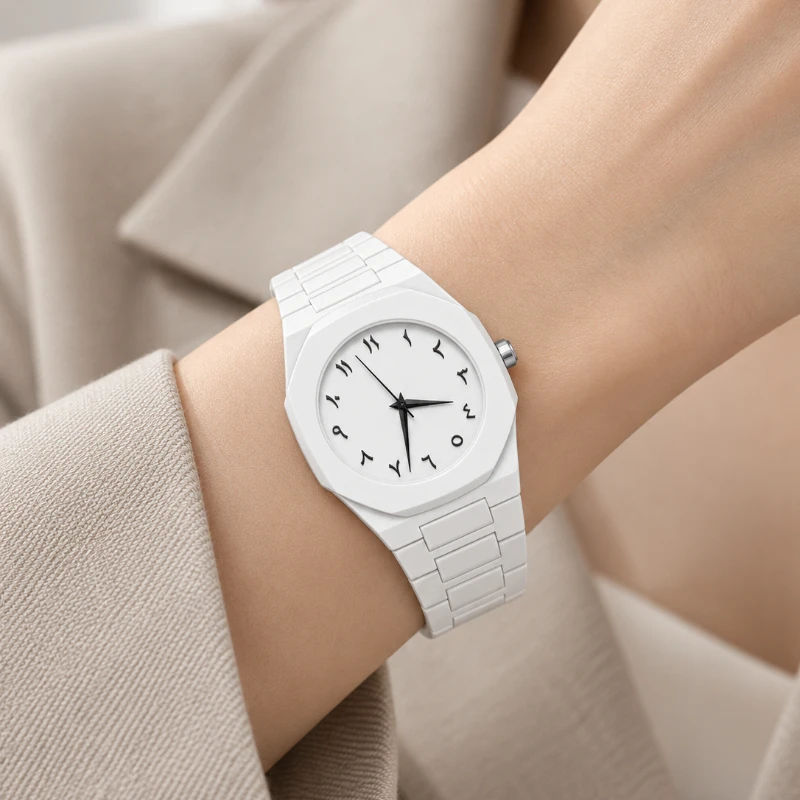 Simple Style Women Quartz Watch Classic Octagon Arabic Digital Dial Men Wristwatch Fashion Casual Ladies Clock Gift Reloj Mujer