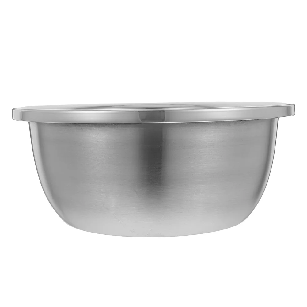 

Stainless Steel Bowl Round Large Capacity Multi Purpose Kitchen Basin For Mixing Baking Serving Salad Storage Laundry Face