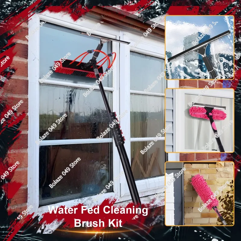

Solar Panel Cleaning Kit Equipment, Professional Window Glass Cleaning Brush Tool for Solar Panels Roof Cleaning