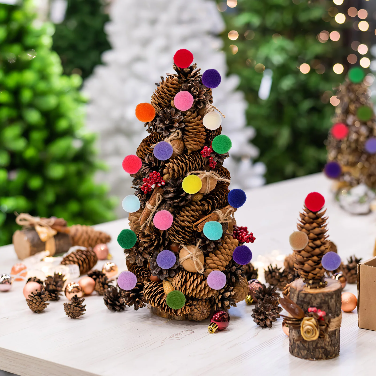 1000 قطعة كرات بوم بومس الملونة لتقوم بها بنفسك اكسسوارات للأطفال المشاريع الحرفية الأطفال أدوات التعلم التعرف على الألوان متنوعة