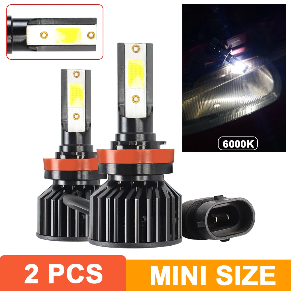 كبير Led رقاقة H4 H7 H11 9006 إضاءة مقاومة للماء رئيس مصباح سيارة العلوي السوبر مشرق 40 واط 8000LM 6000 كيلو السيارات الضباب مصابيح كهربائية 1 Pair