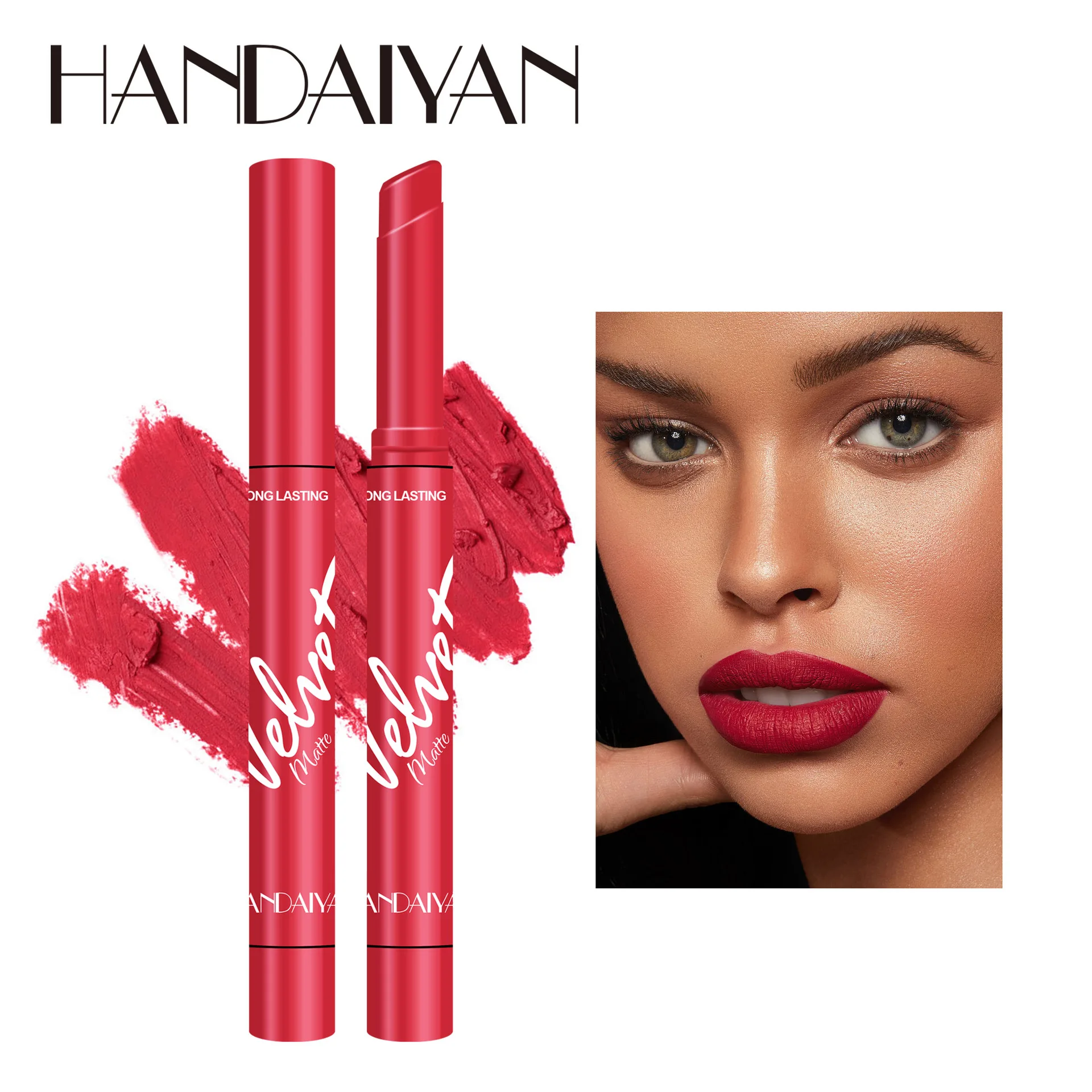 Handaiyan 8 Colors Matte Waterproof Velvet Nude Lipstick Pink Red Sexy Lip Matt Long Lasting Pigments Makeup