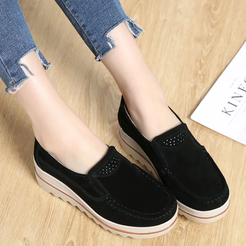 Women Flats Shoes Woman Platform Slip On Flats Sneakers Women Suede Ladies Tenis Loafers Moccasins Casual Shoes 2023