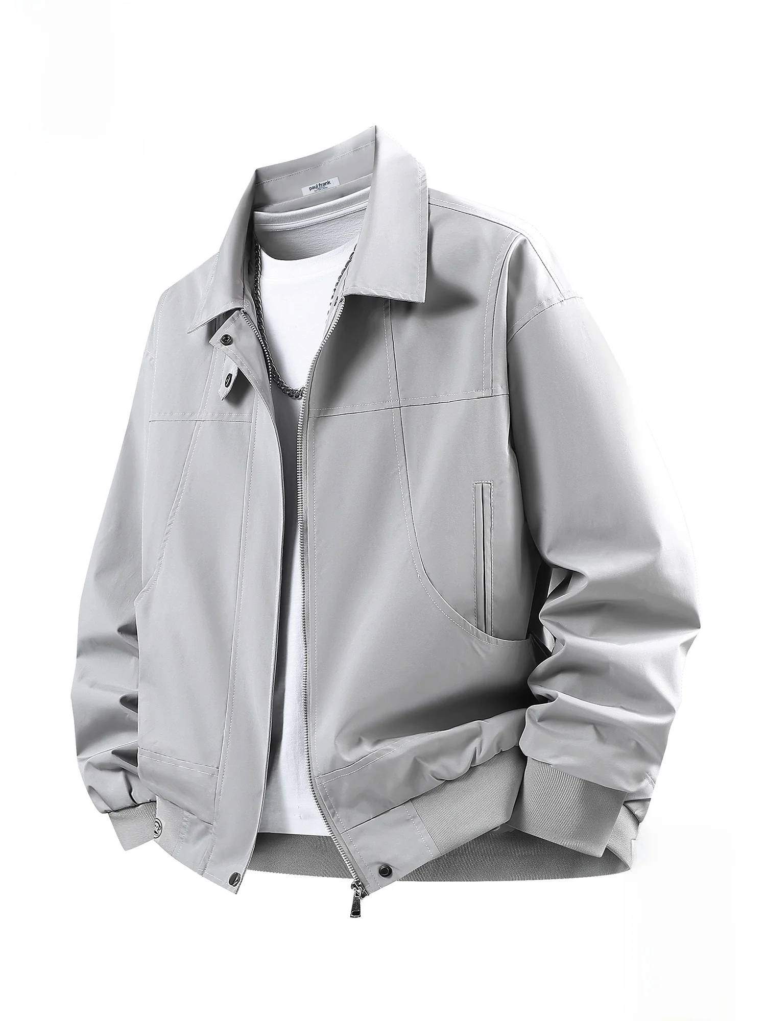 

Loose Casual PaulFrank M Workwear Jaet Spring New Faion Large Mouth Monkey Lapel Jaet Polyester Fiber Long Sve