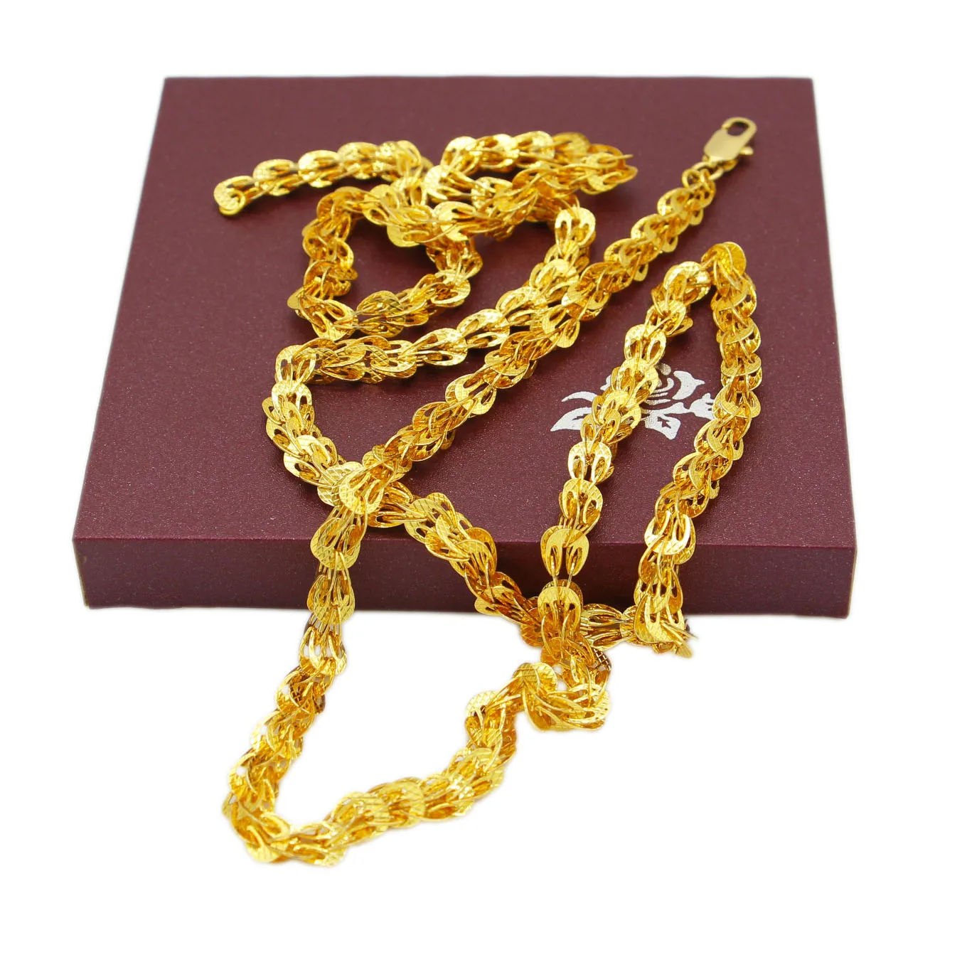 Adixyn New Chain Necklace 70cm Chain for Women Men Gold Plated African Jewelry,Arab Middle Eastern Party Gifts N022012