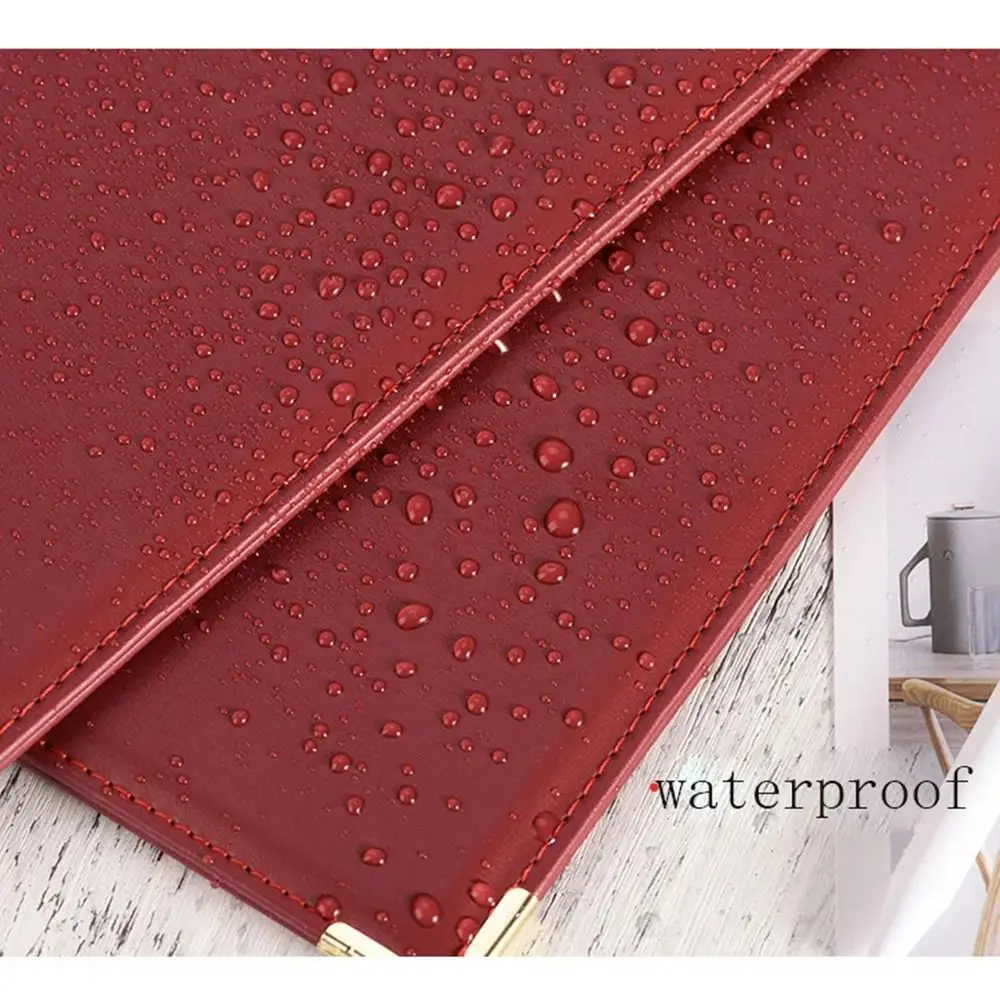 

PU Leather A4 Agreement Folder No Inserts Reinforced Edges Certificate Diploma Cover Corner Slots Protective Contract Book