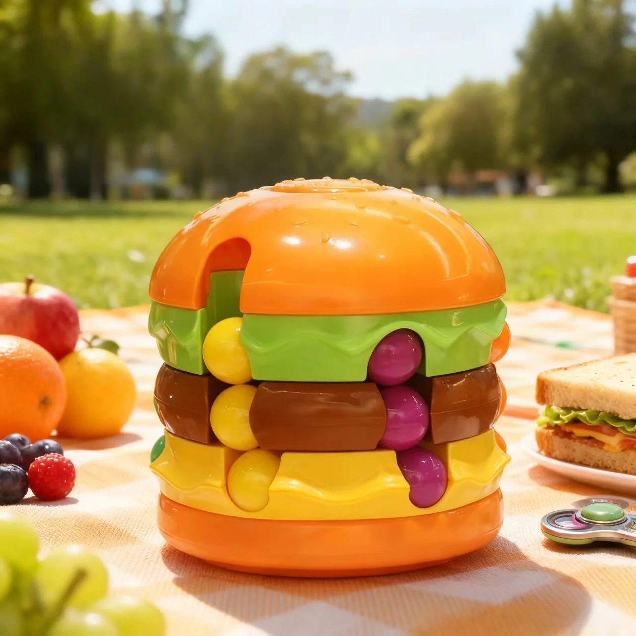 ماجيك فول كيوب الاطفال همبرغر رقائق مكعب لعبة إصبع الدوران تخفيف القلق تطوير الذكاء تململ لعبة الكبار الاطفال هدية