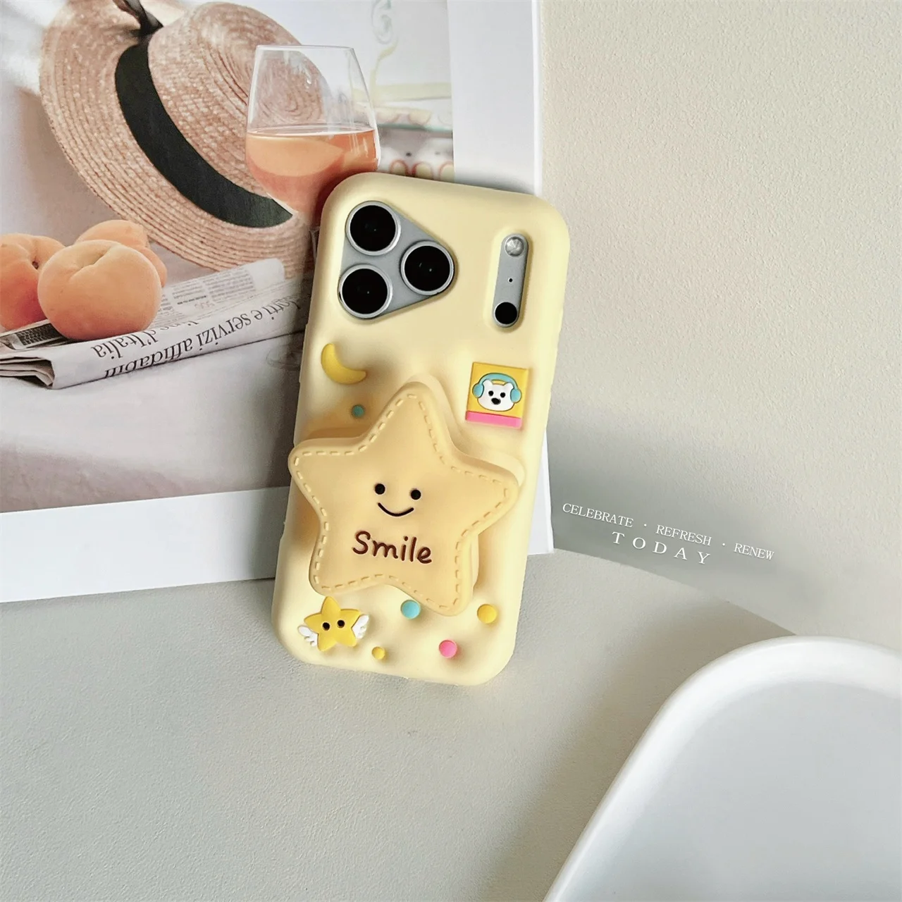 

Five-Pointed Star Telescopic Bracket Creativity Silicone Phone Case For iPhone 17 12 13 14 15 16 11 Pro Max Anti Drop Case