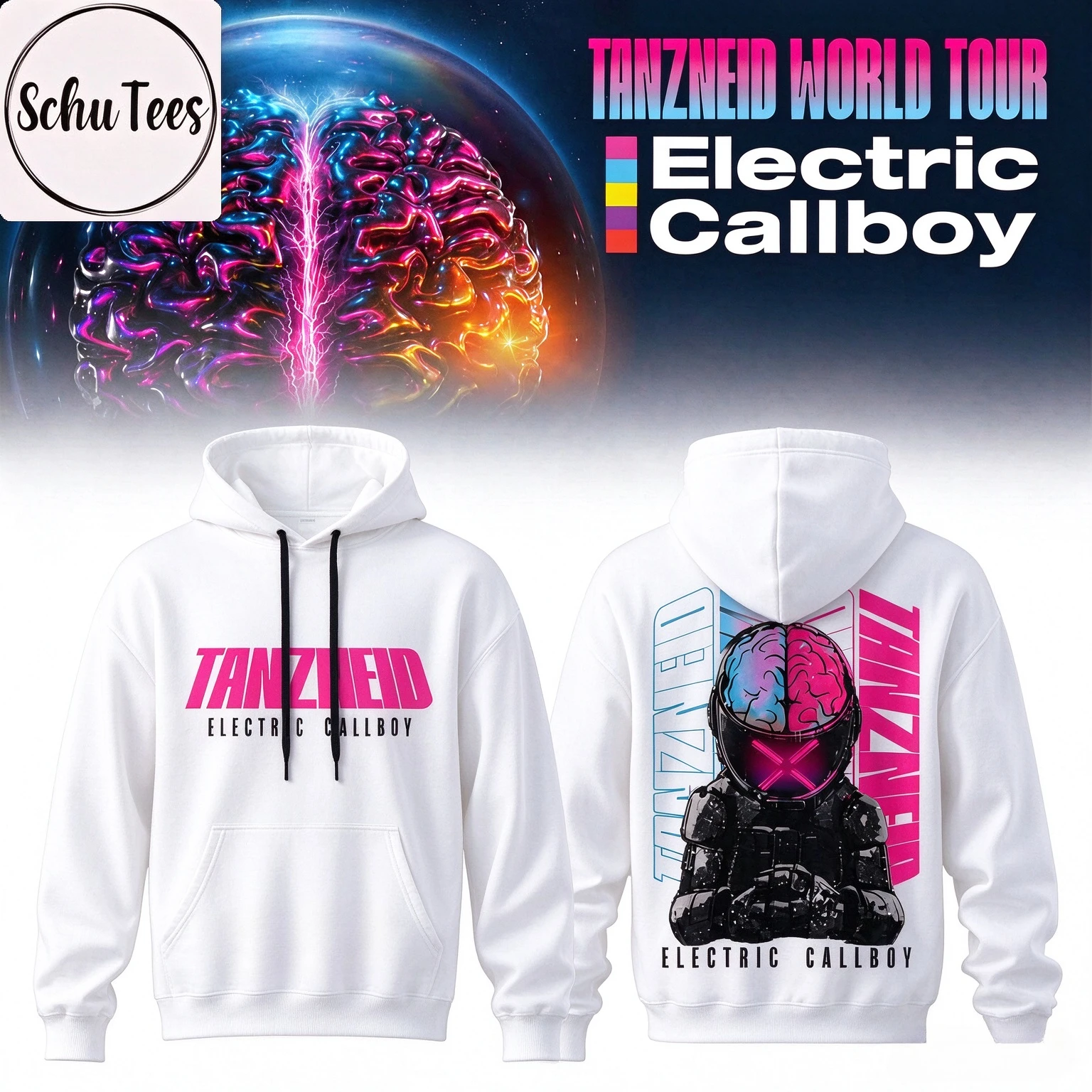 Electric Callboy Tanzneid World Tour Hoodie Front Back Print Band Graphic Hooded Sweatshirt Men Women Pullover Metal