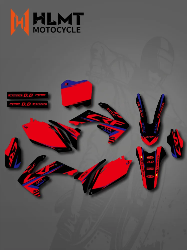 Naklejka Graficzna Tło HLMT Custom do Honda CRF450R CRF450 2009-2012 CRF250R CRF250 2010-2013 CRF 250 250R 450 450R — 2