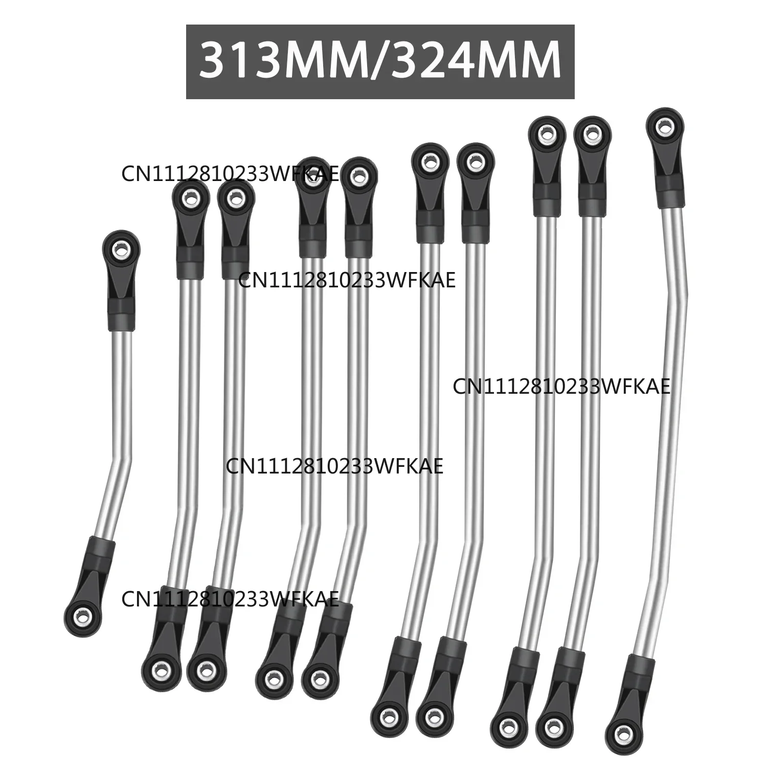 313mm/324mm Metal Link Set Linkage Steering Rod with Nylon End Kit for Axial SCX10 SCX10II 90046 1/10 RC Crawler Car