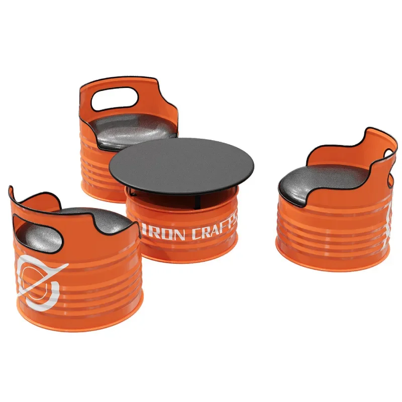 

Industrial wind oil drum table and chair combination, restaurant sofa milk tea shop gym, bar booth