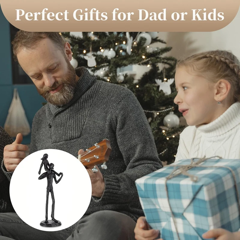 Dad Gifts From Daughter - Dad Daughter Iron Figurine Father Daughter LoveSculpture Decoration for Fathers Day Wedding