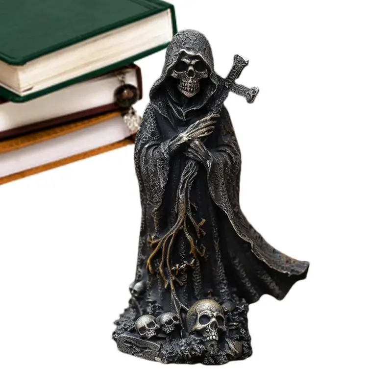 

Resin Halloween Sculpture Devil Descent Figurine Sculpture Sculpture Resin Crafts With Fine Skeleton Texture For Living Room