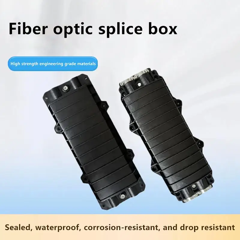 caixa-de-emenda-de-fibra-Optica-horizontal-externa-impermeavel-12-24-fibras-2-entradas-e-2-saidas-caixa-de-juncao-Optica-clos