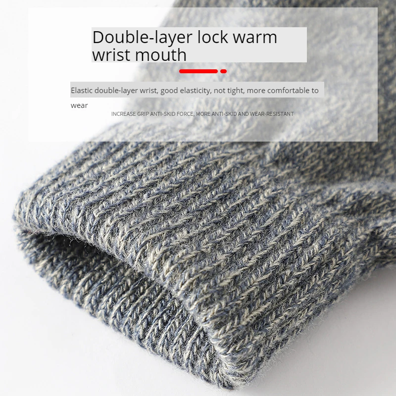 Autumn and Winter Men's Gloves, Non-Slip, Warm Half-Finger Gloves, Student Touch Screen Warm Fingerless Sports Gloves