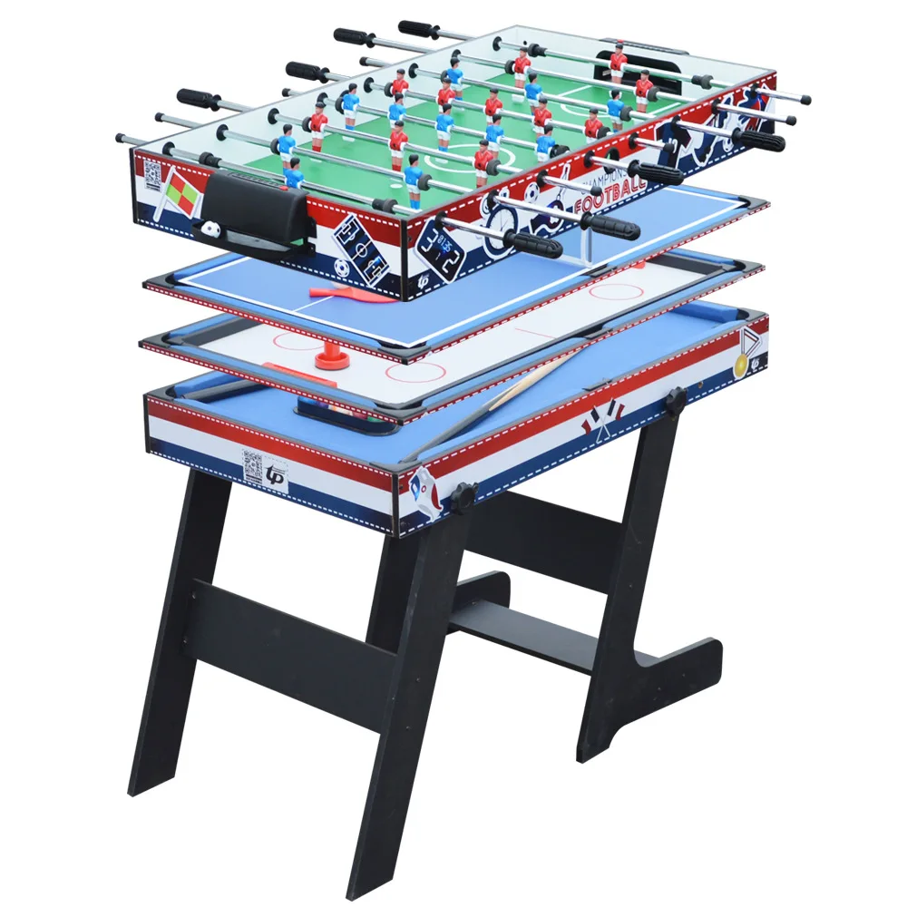 1.2m 4 in 1 folding multifunctional pool table  standing football table billiards ping-pong ice hockey