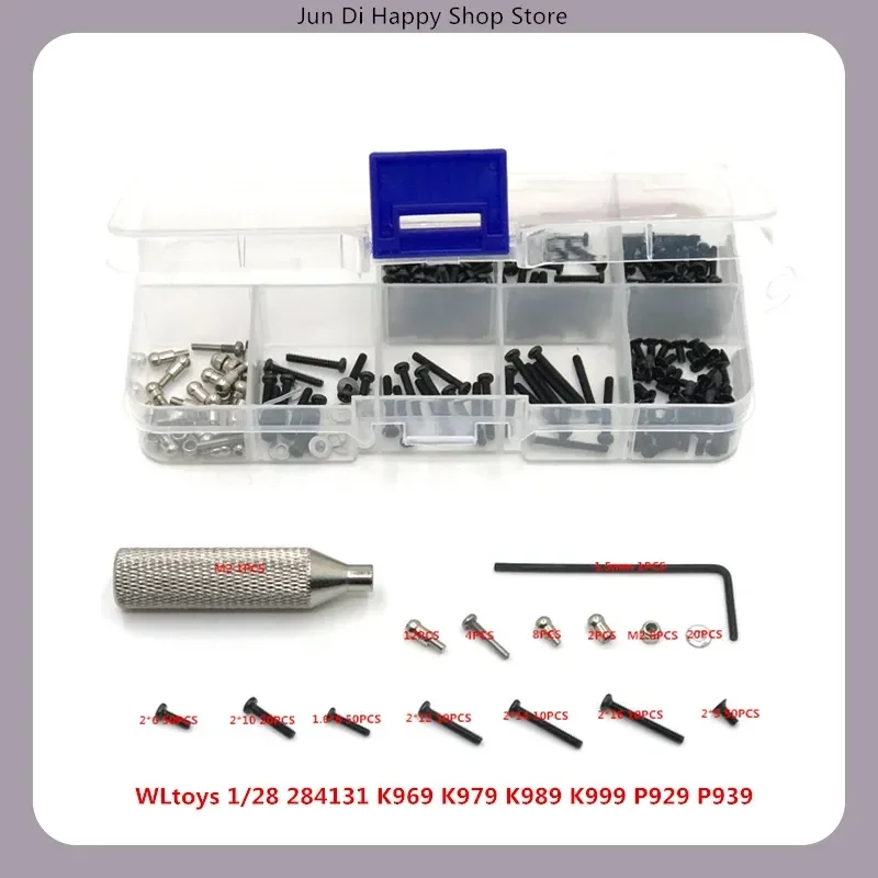 RC Car Screw Tool Box Accessory Kit WL 284131 K969 K979 K989 K999 P929 P939 for Mini-Q 1/28 Scale Models