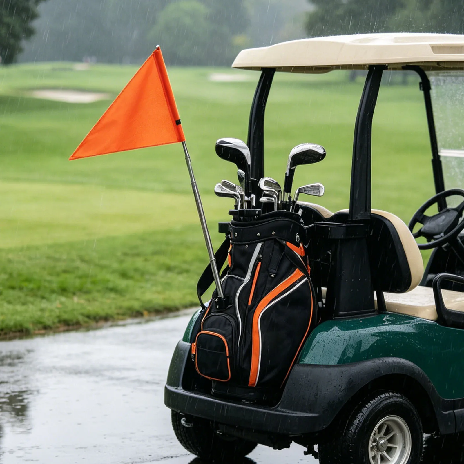 Bike Flag with Pole for Safety Telescoping 5.4ft Golf Cart Flag Pole with Reflective Strip for Bike Wheelchair Scooter